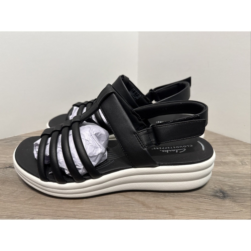 Clarks Cloudsteppers Gladiator Sandals Drift Ease Black Size 9.5 NEW - Picture 4 of 7